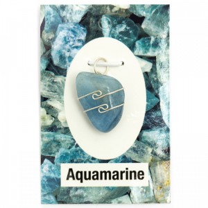 Μενταγιόν Ακουαμαρίνα Aquamarine - Ασημένιο Δέσιμο